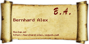 Bernhard Alex névjegykártya